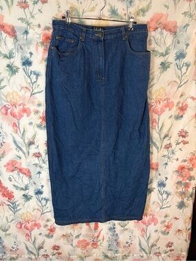 Vintage Rafaella Dark Blue Denim Maxi Skirt